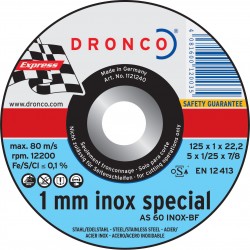  Tarcza do cięcia stali i metali kolorowych (korund, elektrokorund ) - AS 60 T INOX 1 mm special express